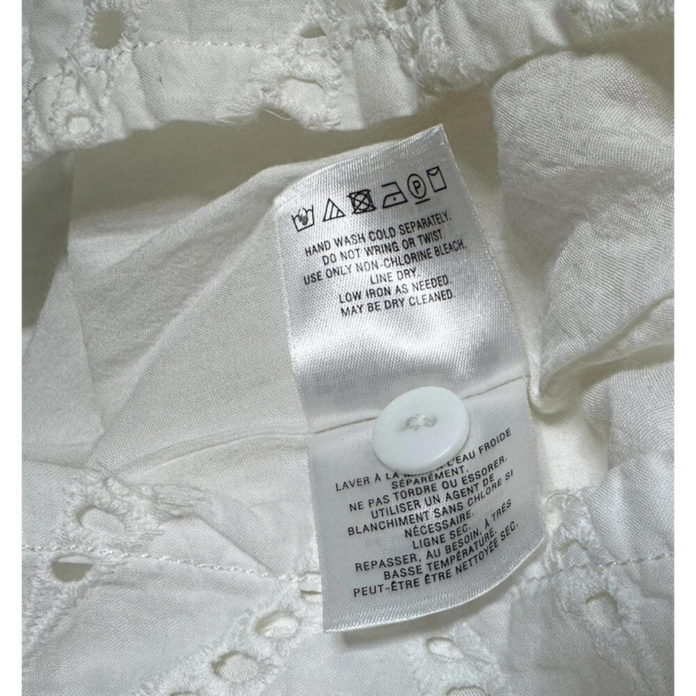 Anthropologie Ett:twa Womens Size 2 Alice Eyelet Jumpsuit White Ivory Crop Lined - Picture 8 of 9